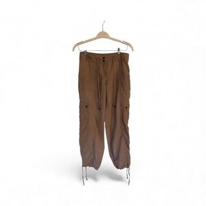 Vinage caché y2k brown cargo pants with adjustable drawstrings, size 10
